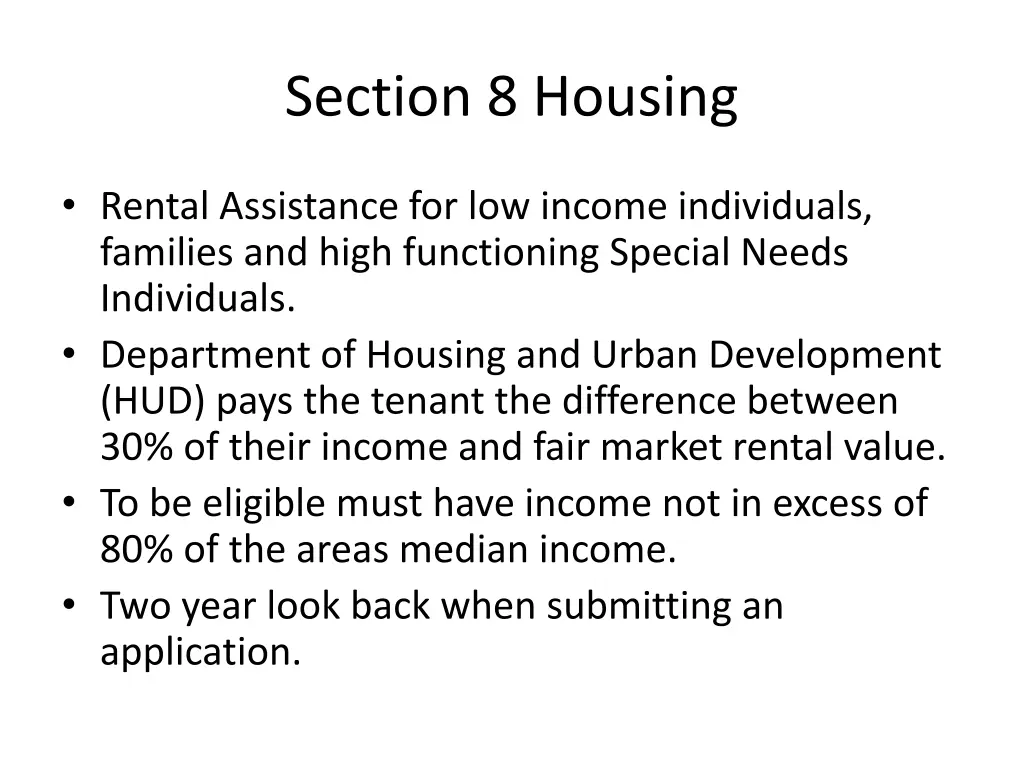 section 8 housing