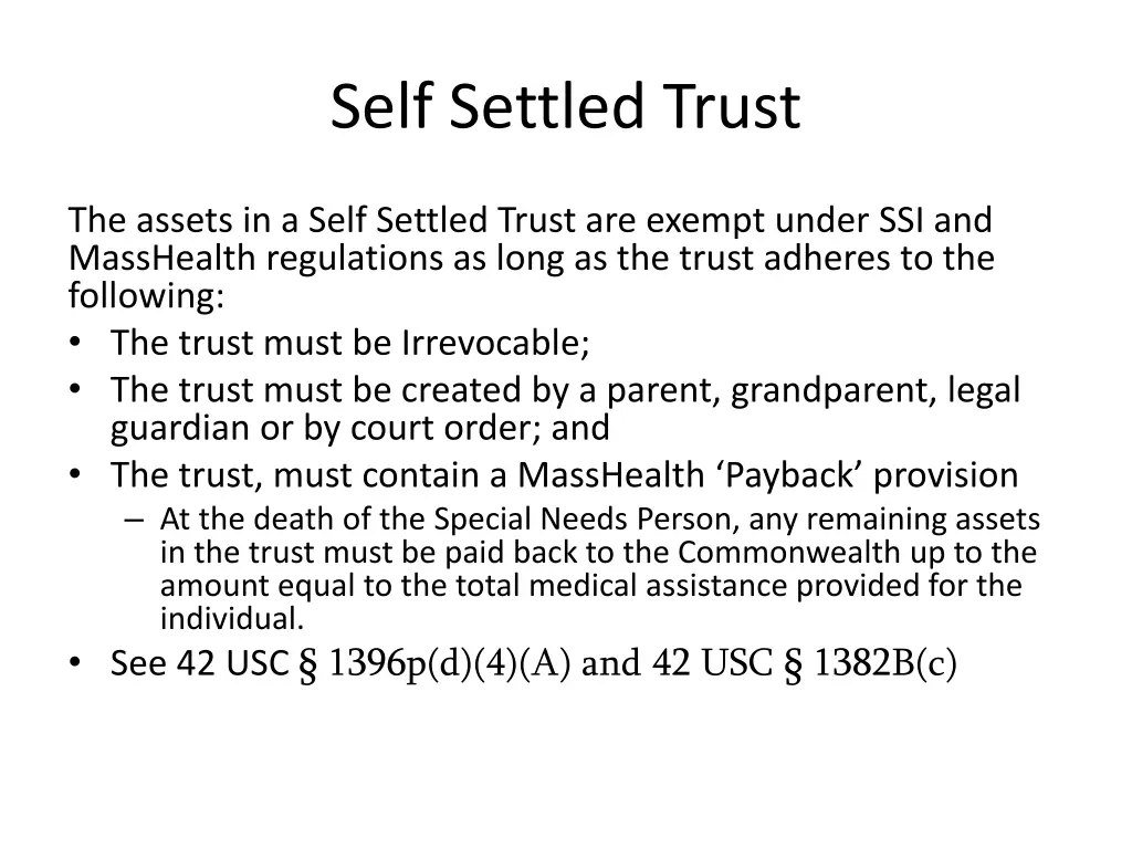 self settled trust