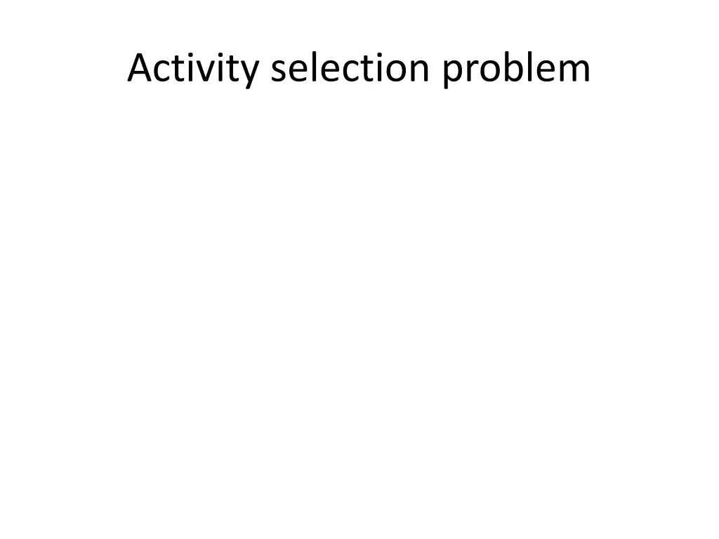 activity selection problem