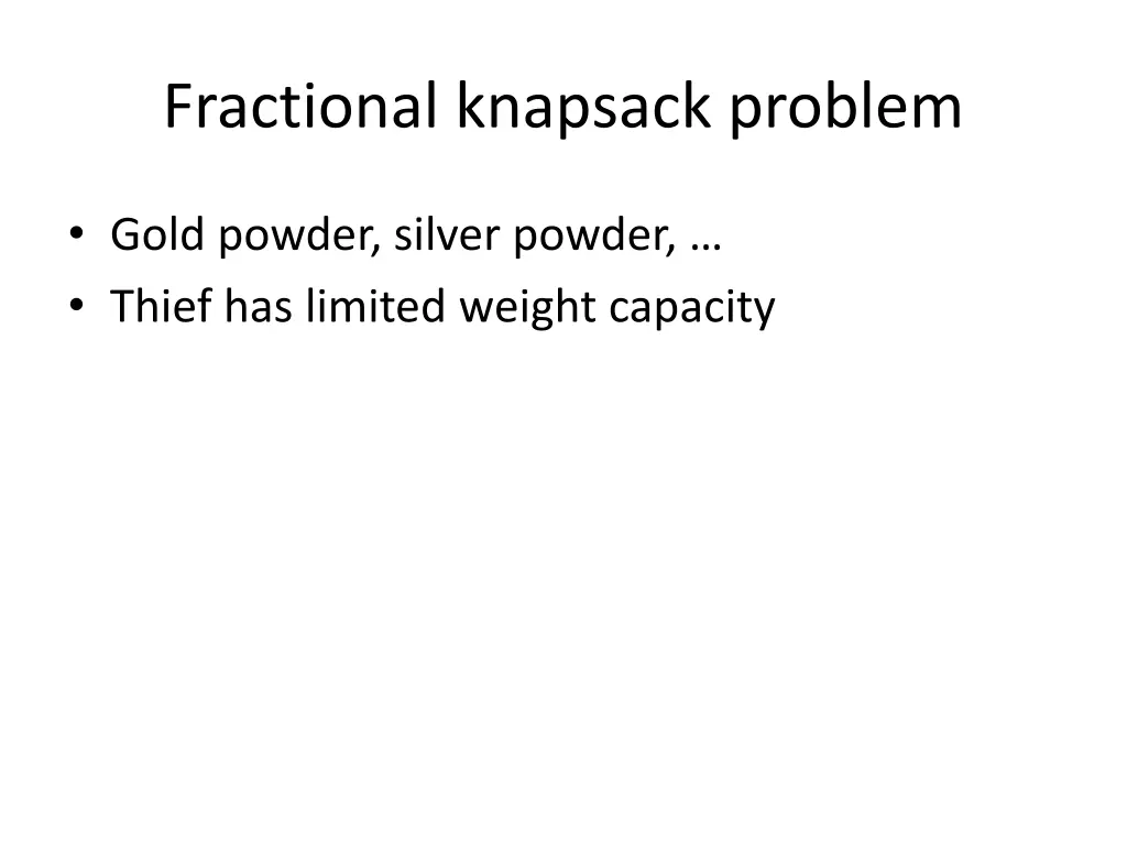 fractional knapsack problem