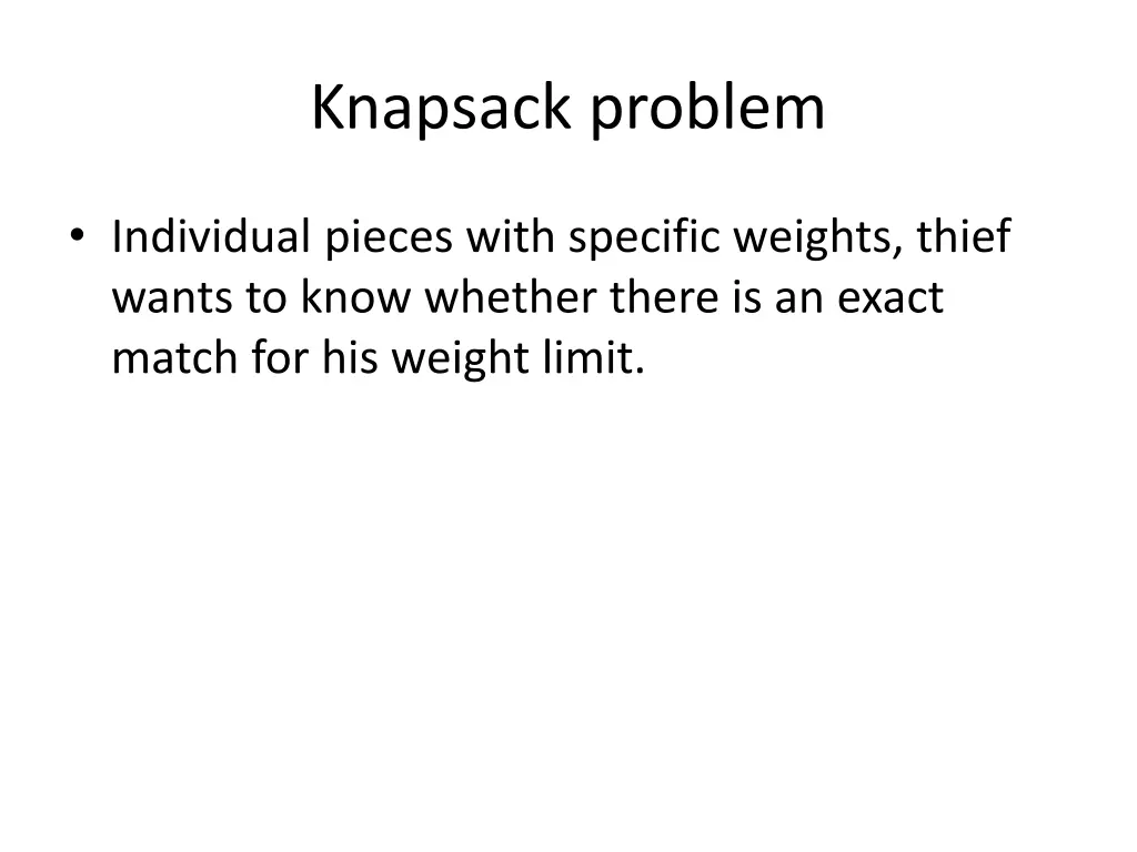 knapsack problem