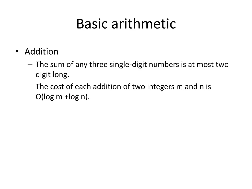 basic arithmetic