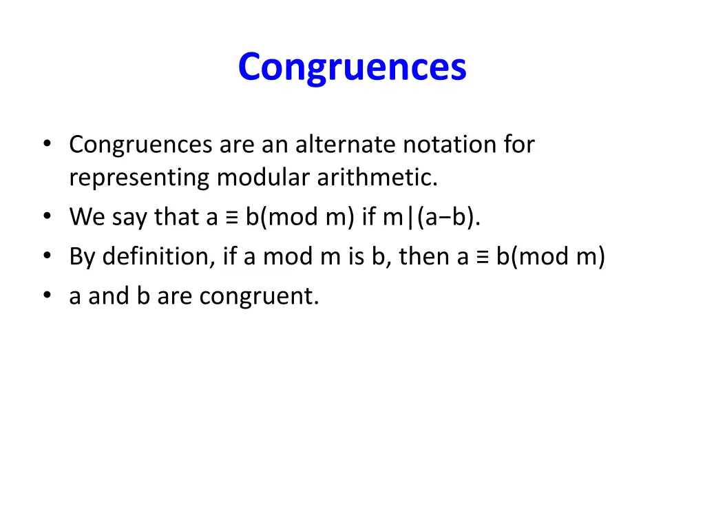 congruences