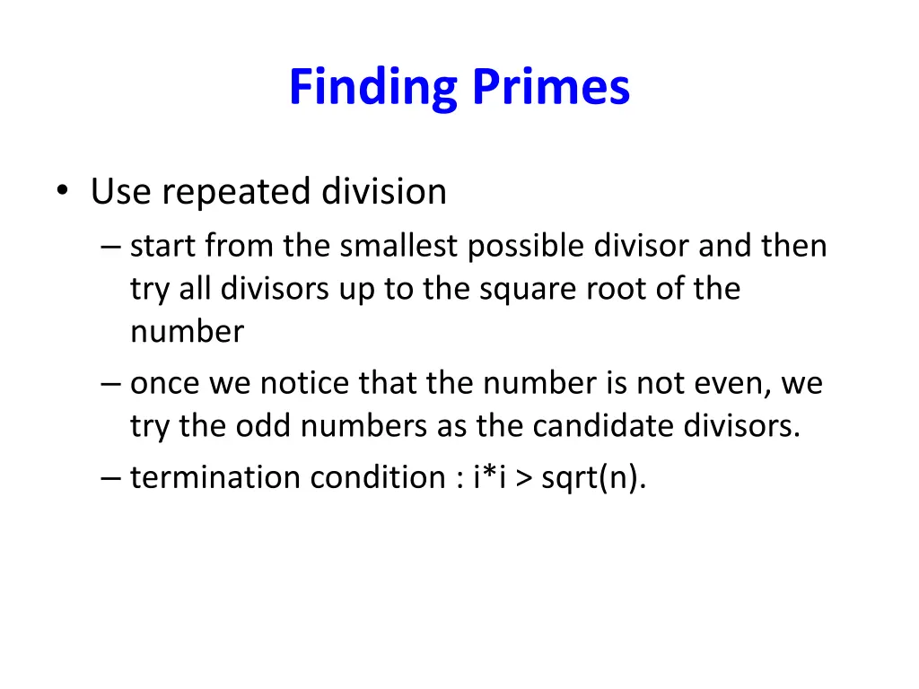 finding primes