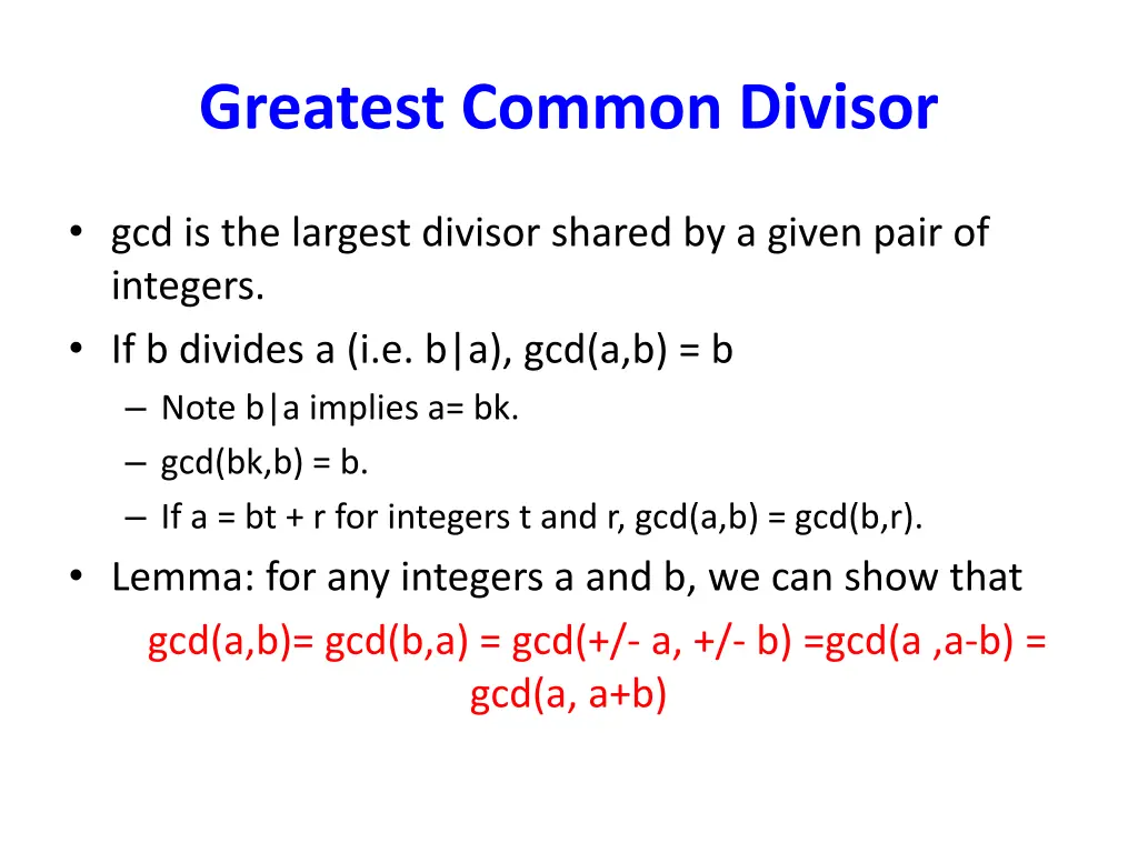 greatest common divisor