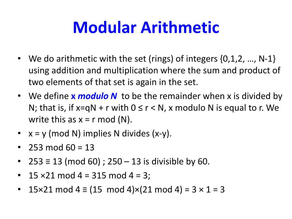 modular arithmetic 1