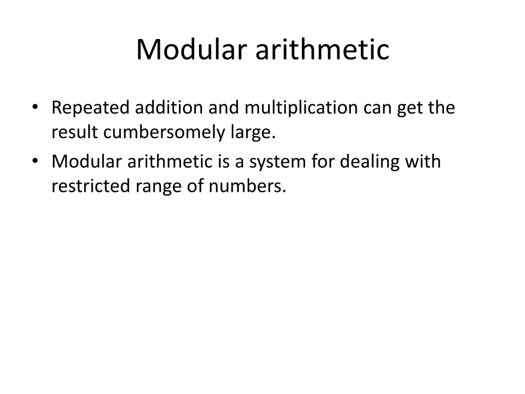 modular arithmetic