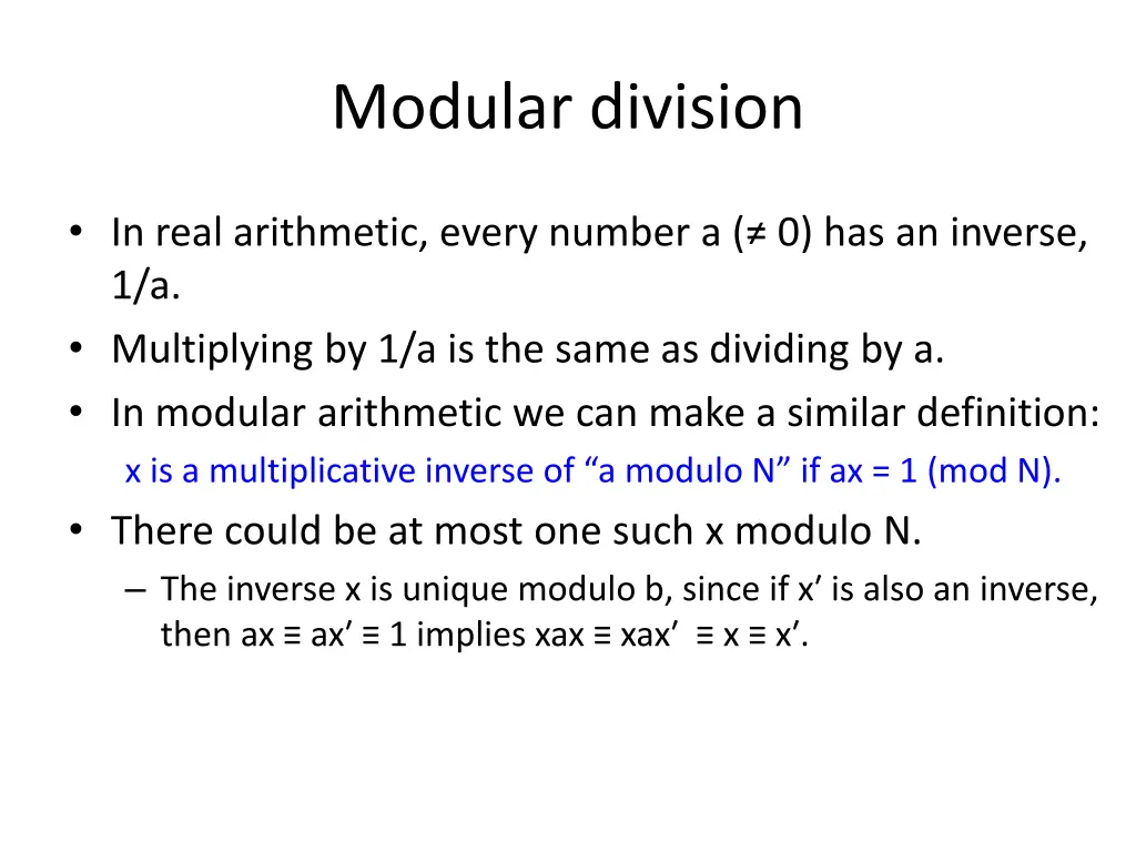 modular division 1