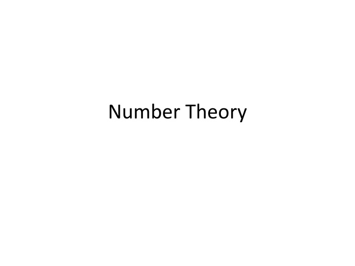 number theory