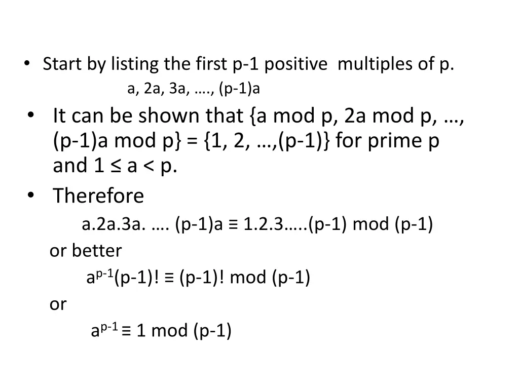 start by listing the first p 1 positive multiples