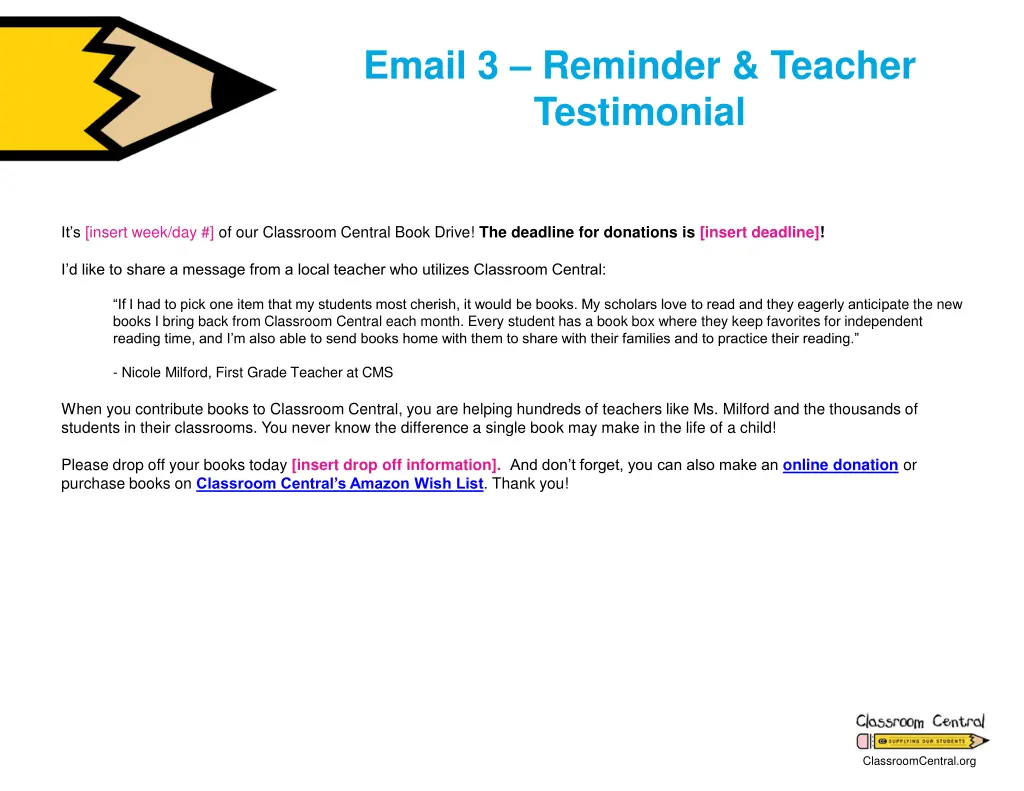 email 3 reminder teacher testimonial