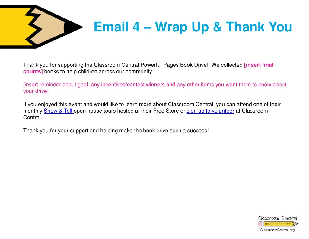 email 4 wrap up thank you