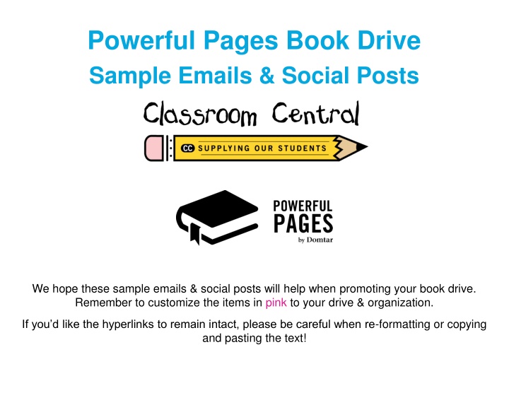 powerful pages book drive sample emails social