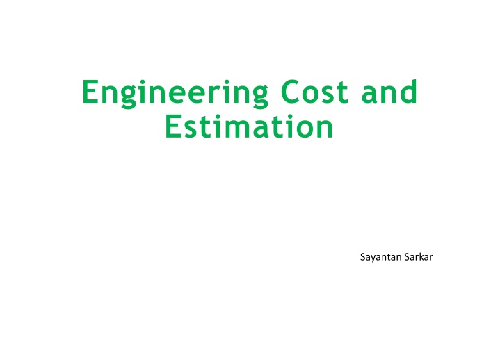 engineering cost and estimation