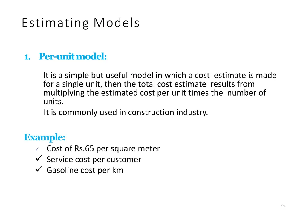 estimating models 1