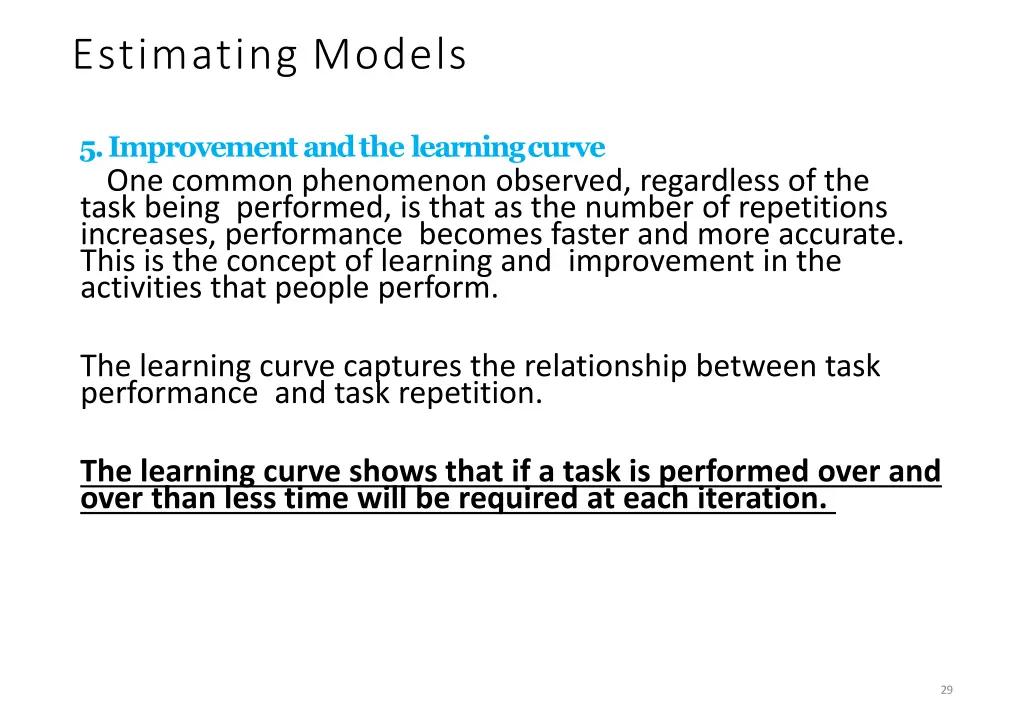 estimating models 5