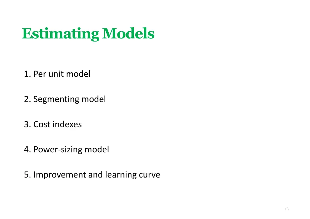 estimating models