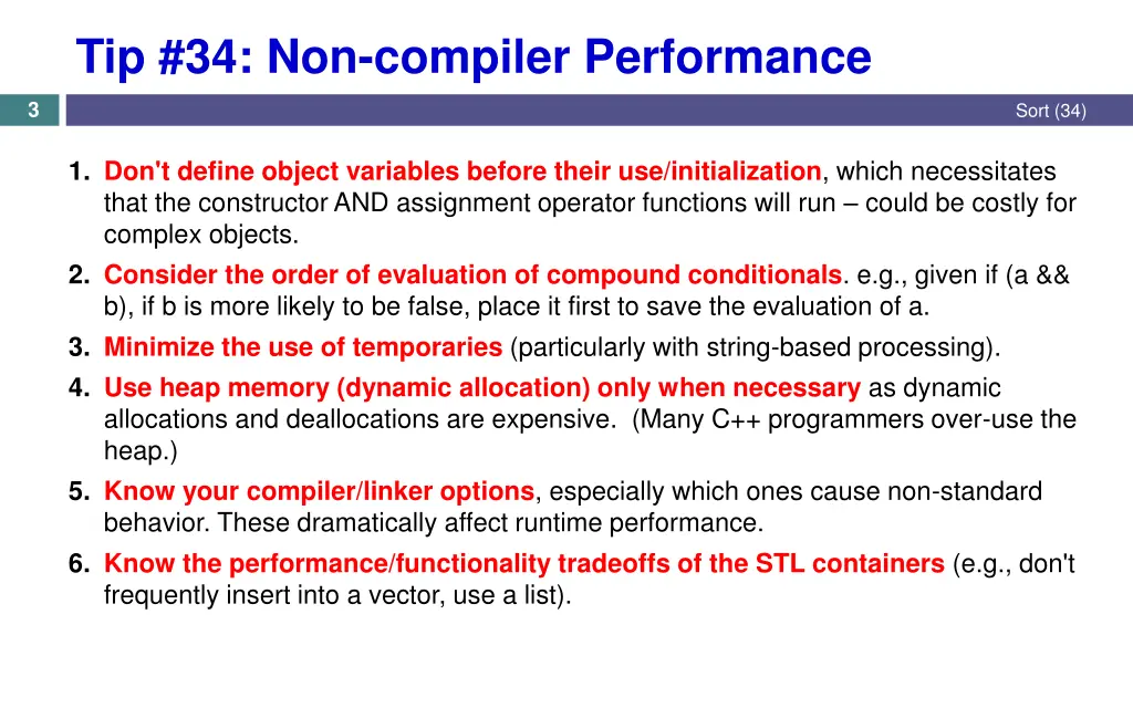 tip 34 non compiler performance