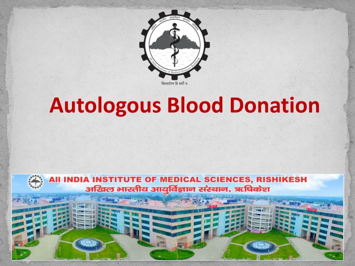 autologous blood donation