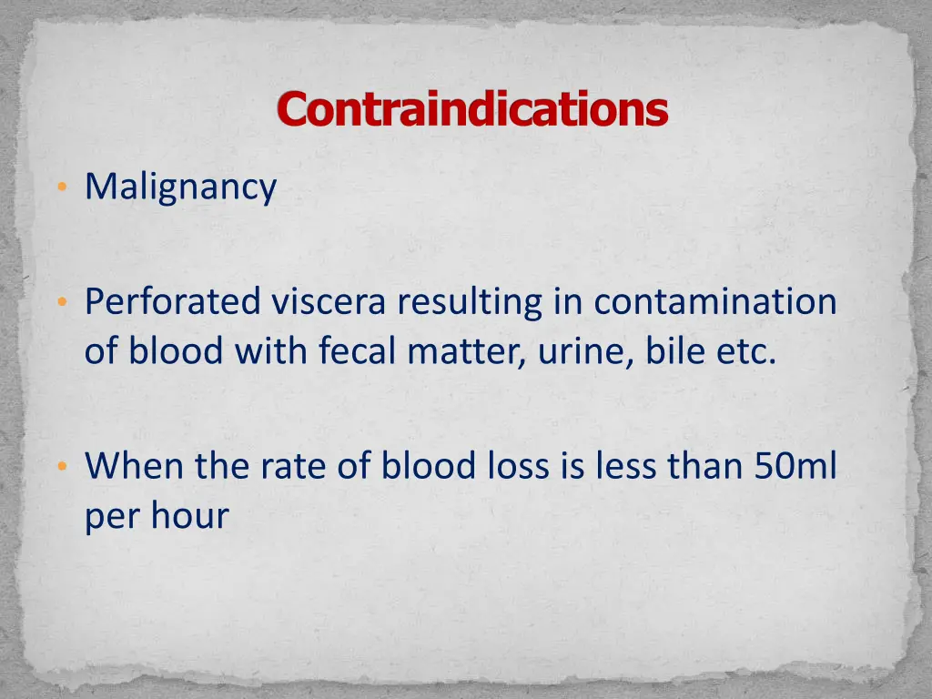 contraindications