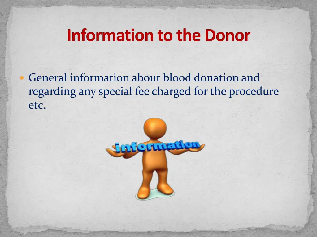 information to the donor