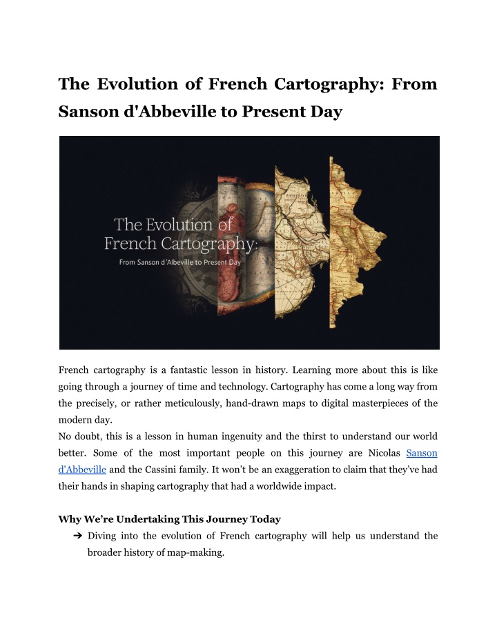 the evolution of french cartography from