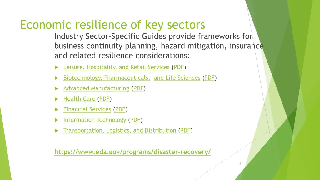 economic resilience of key sectors industry