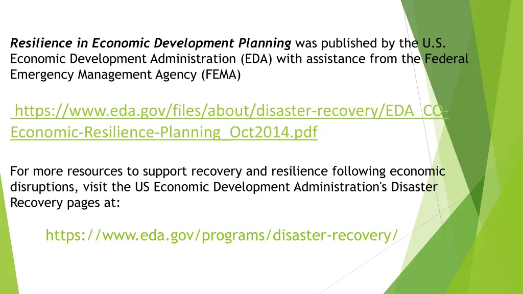 resilience in economic development planning