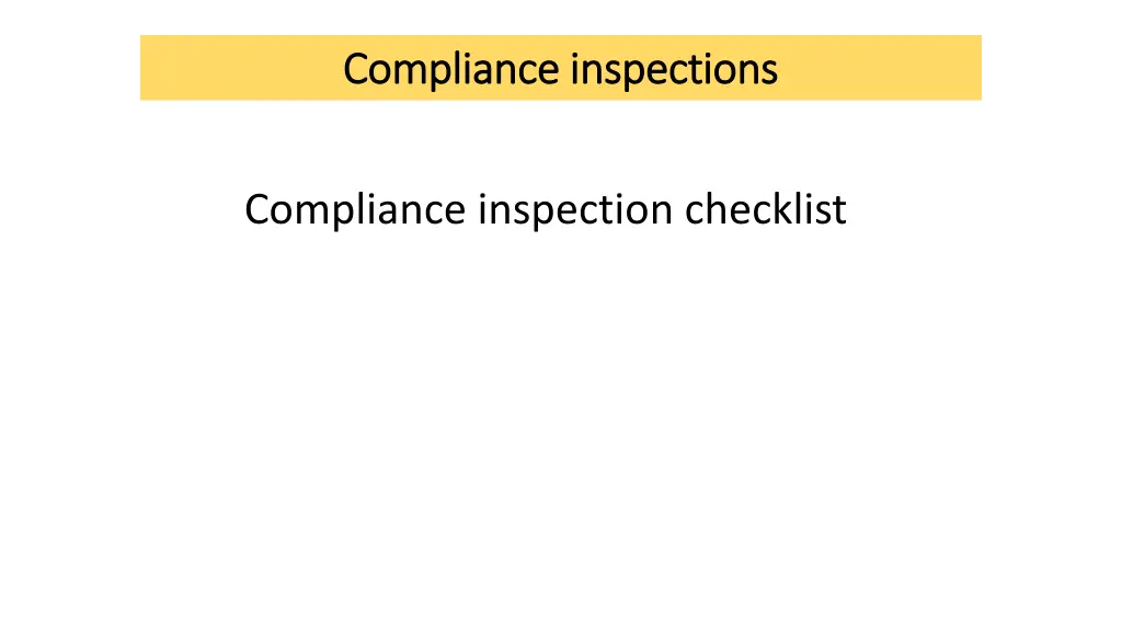 compliance inspections compliance inspections