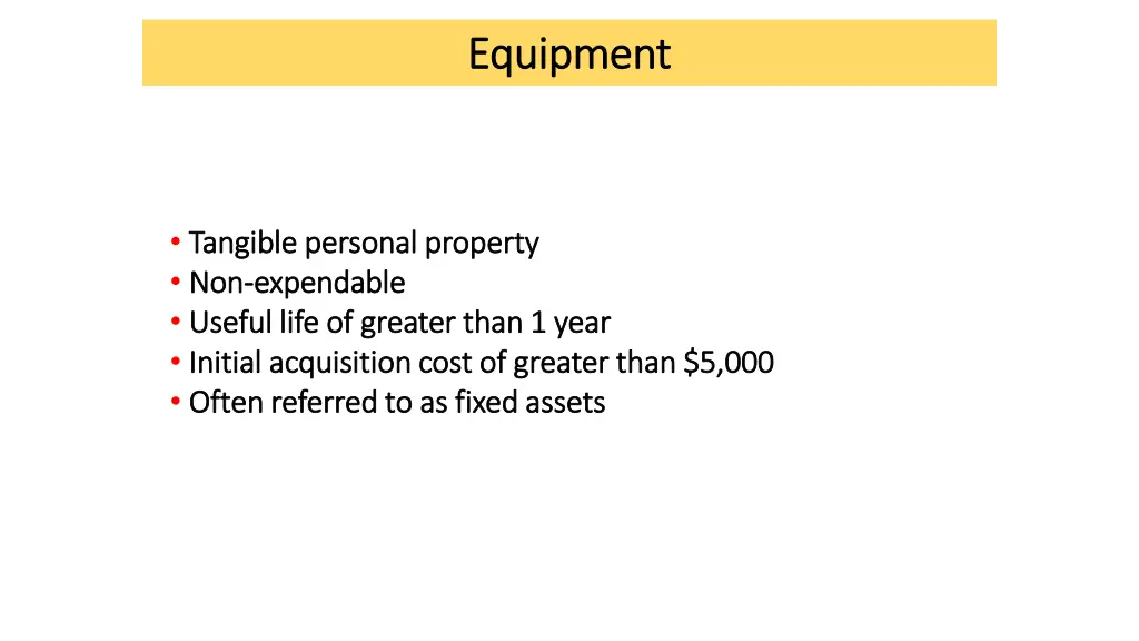 equipment equipment