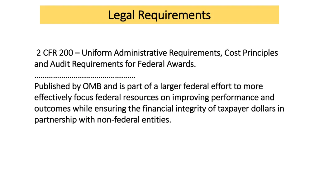 legal requirements legal requirements