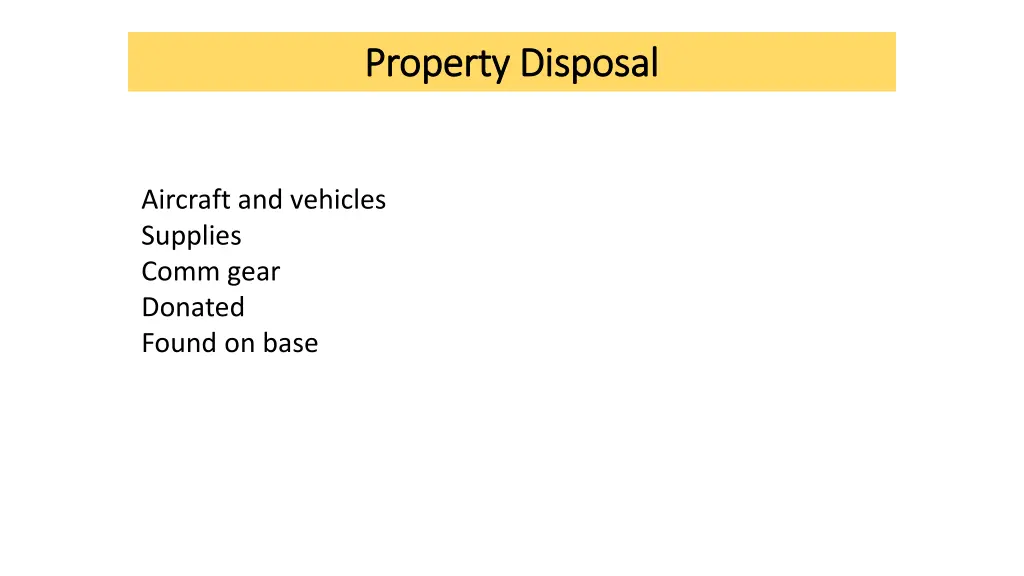 property disposal property disposal