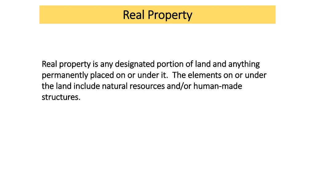 real property real property