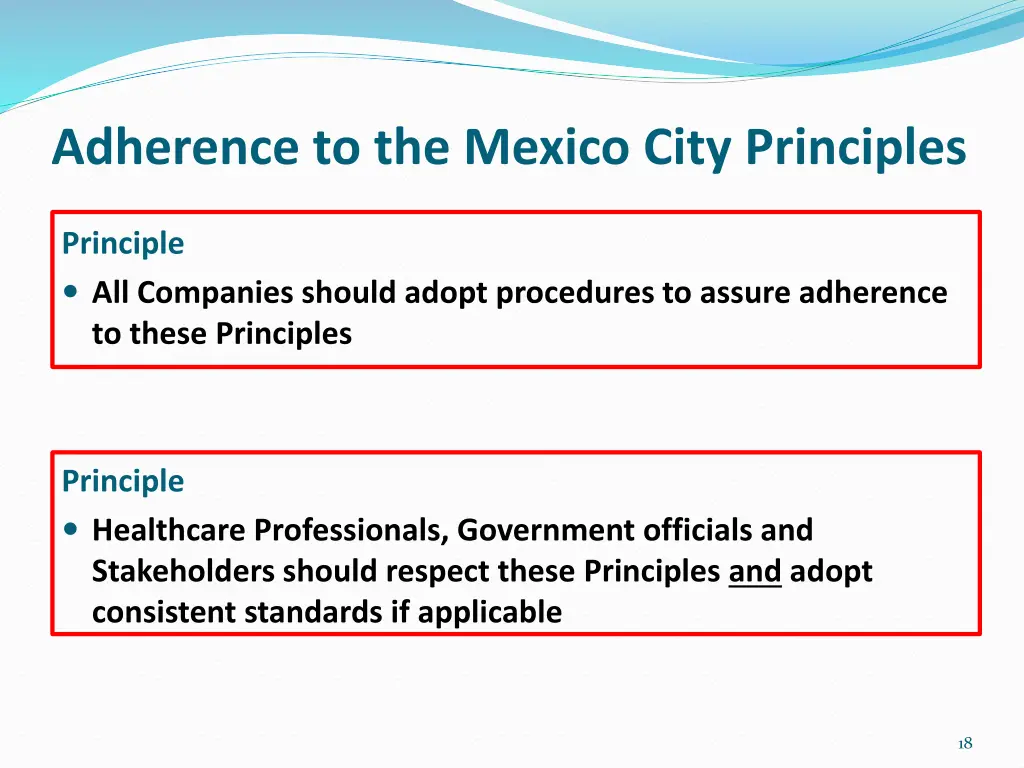 adherence to the mexico city principles