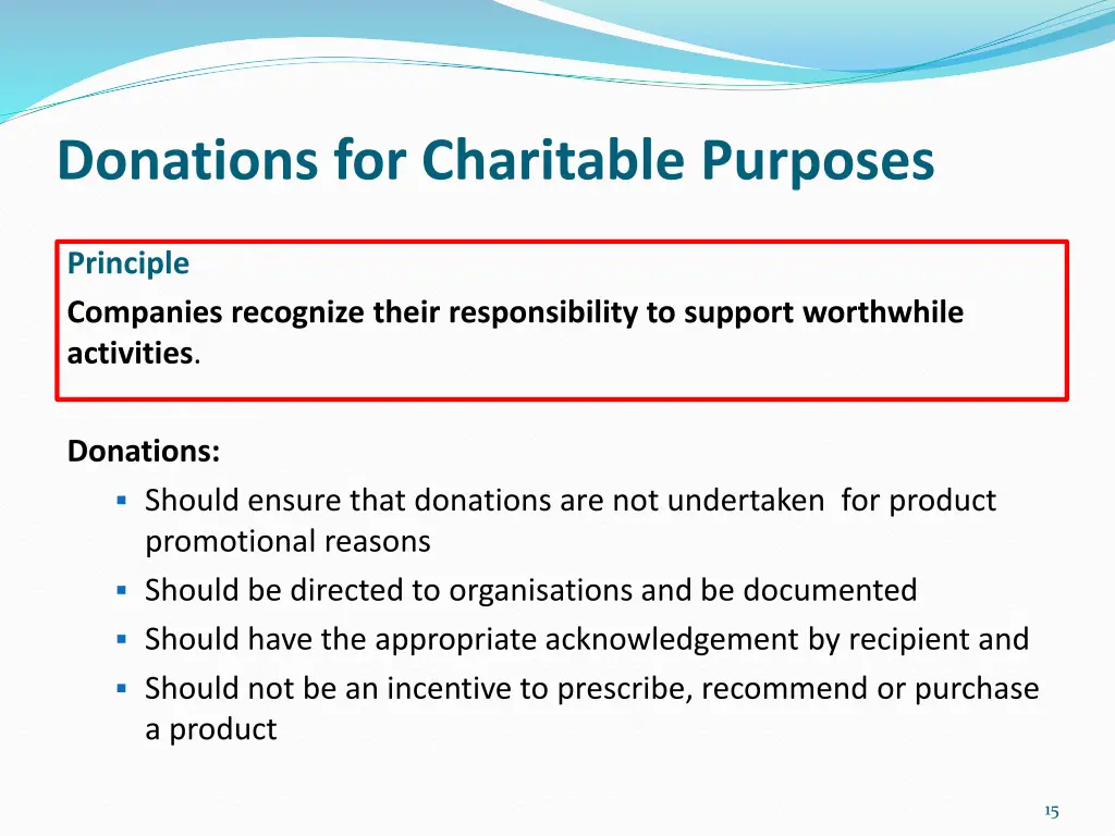 donations for charitable purposes