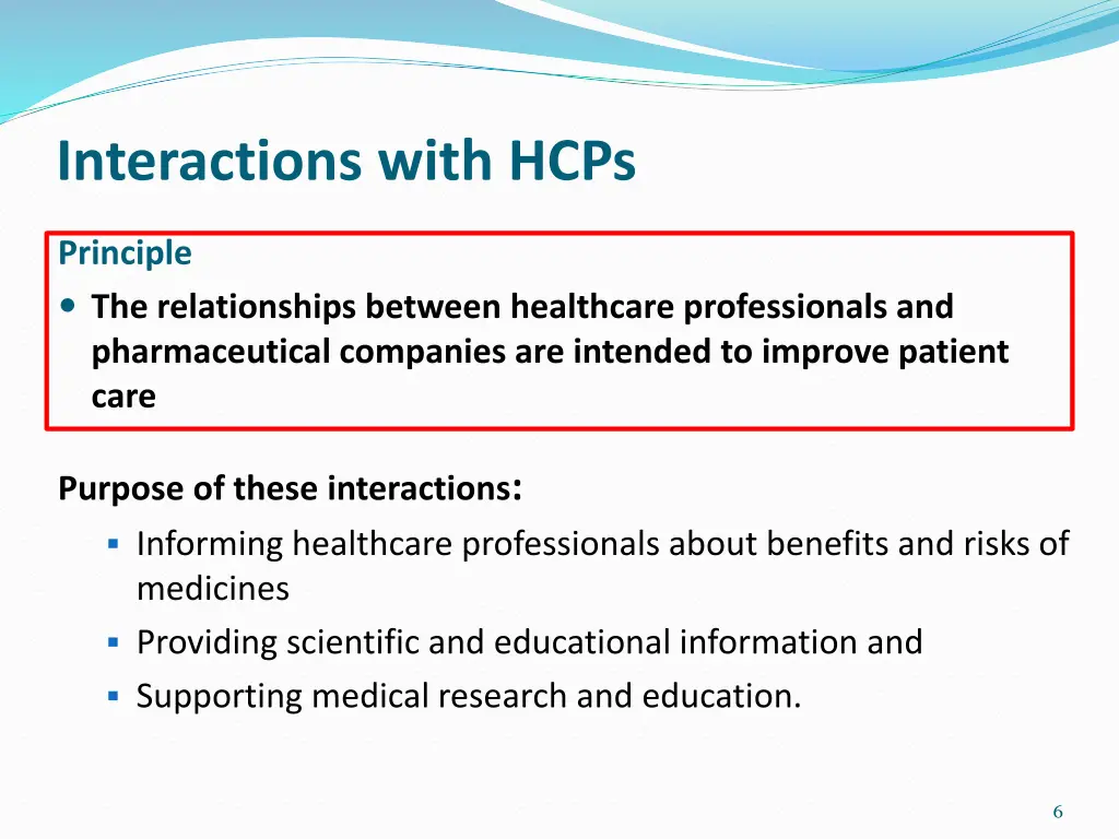 interactions with hcps