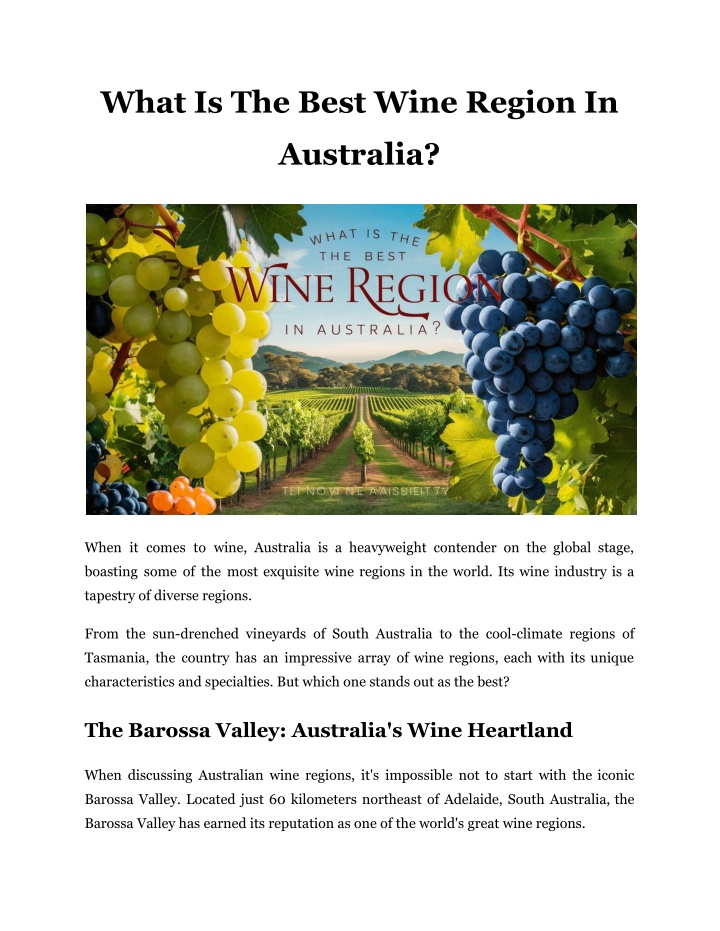 what is the best wine region in