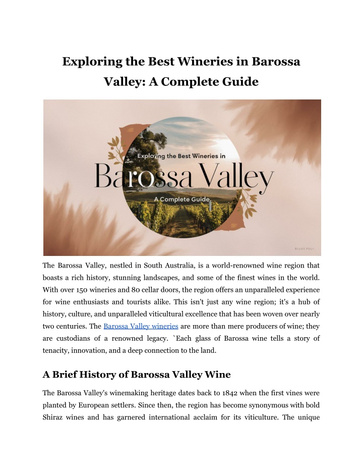 exploring the best wineries in barossa