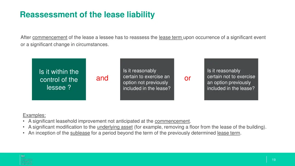 reassessment of the lease liability