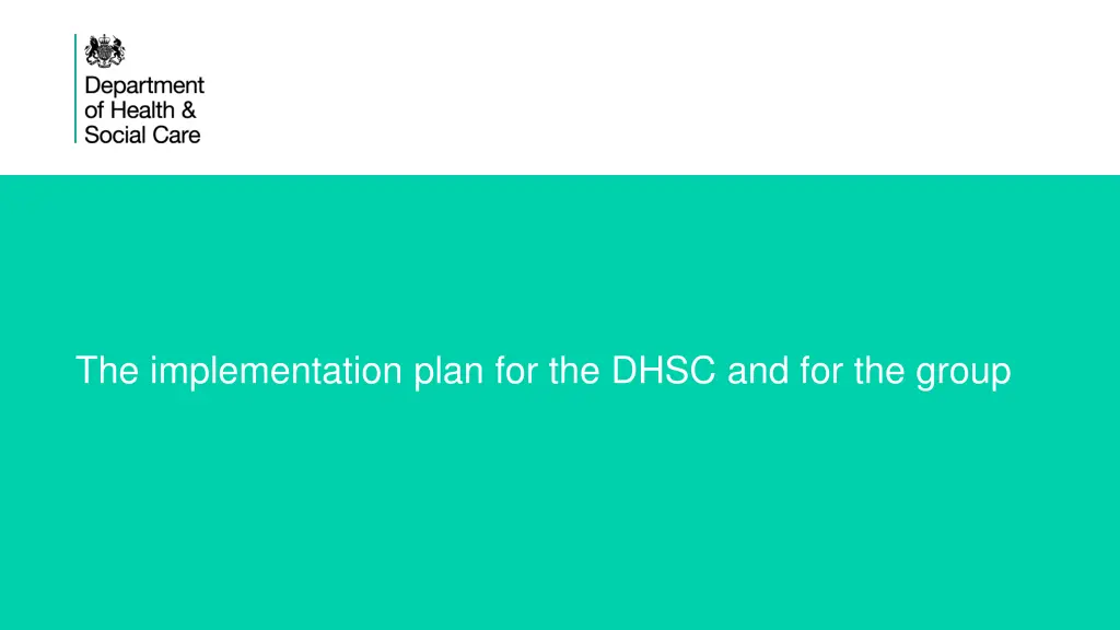 the implementation plan for the dhsc