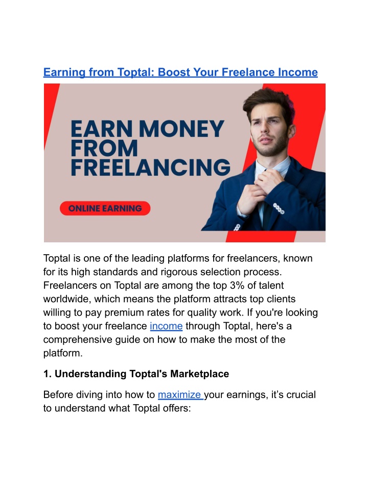 earning from toptal boost your freelance income