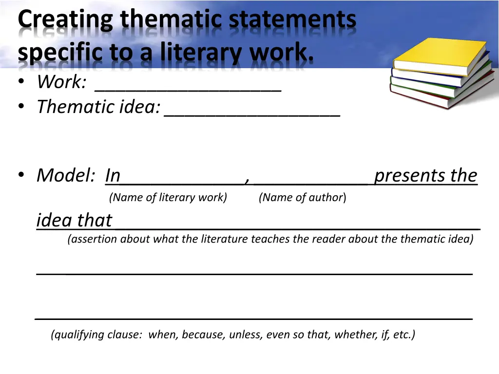 creating thematic statements specific 2