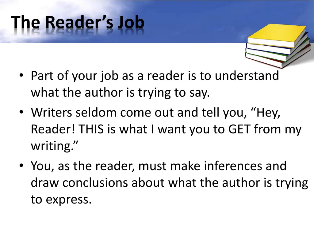 the reader s job