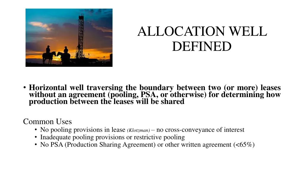 allocation well defined