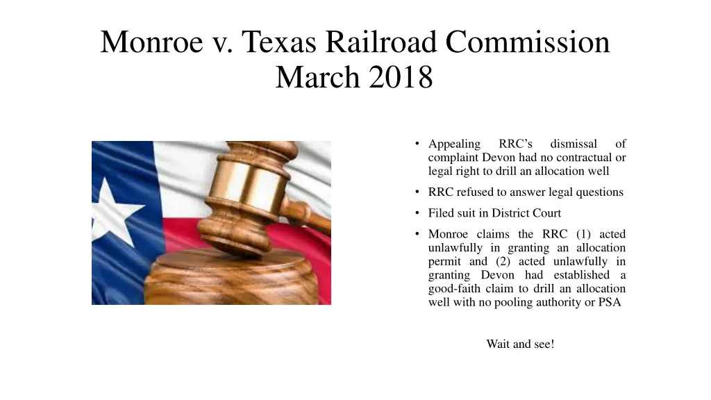 monroe v texas railroad commission march 2018