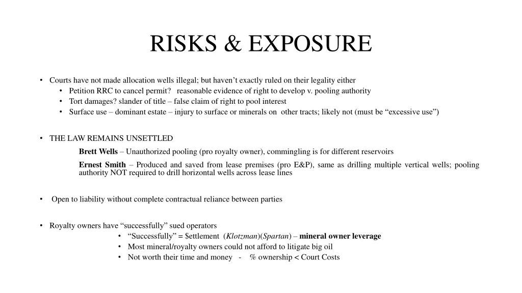 risks exposure