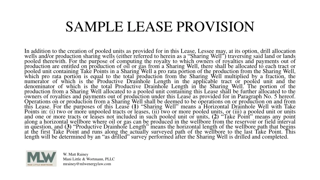 sample lease provision