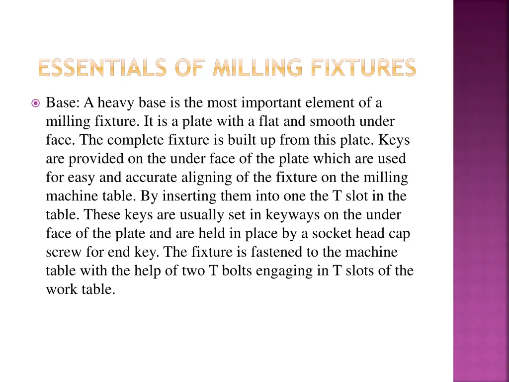 essentials of milling fixtures