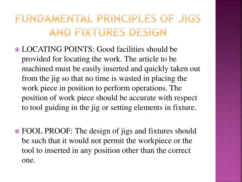 fundamental principles of jigs and fixtures design