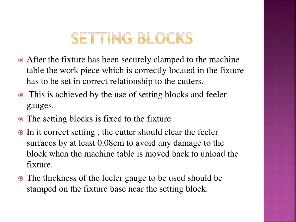 setting blocks